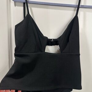 Black Strappy Cutout Top